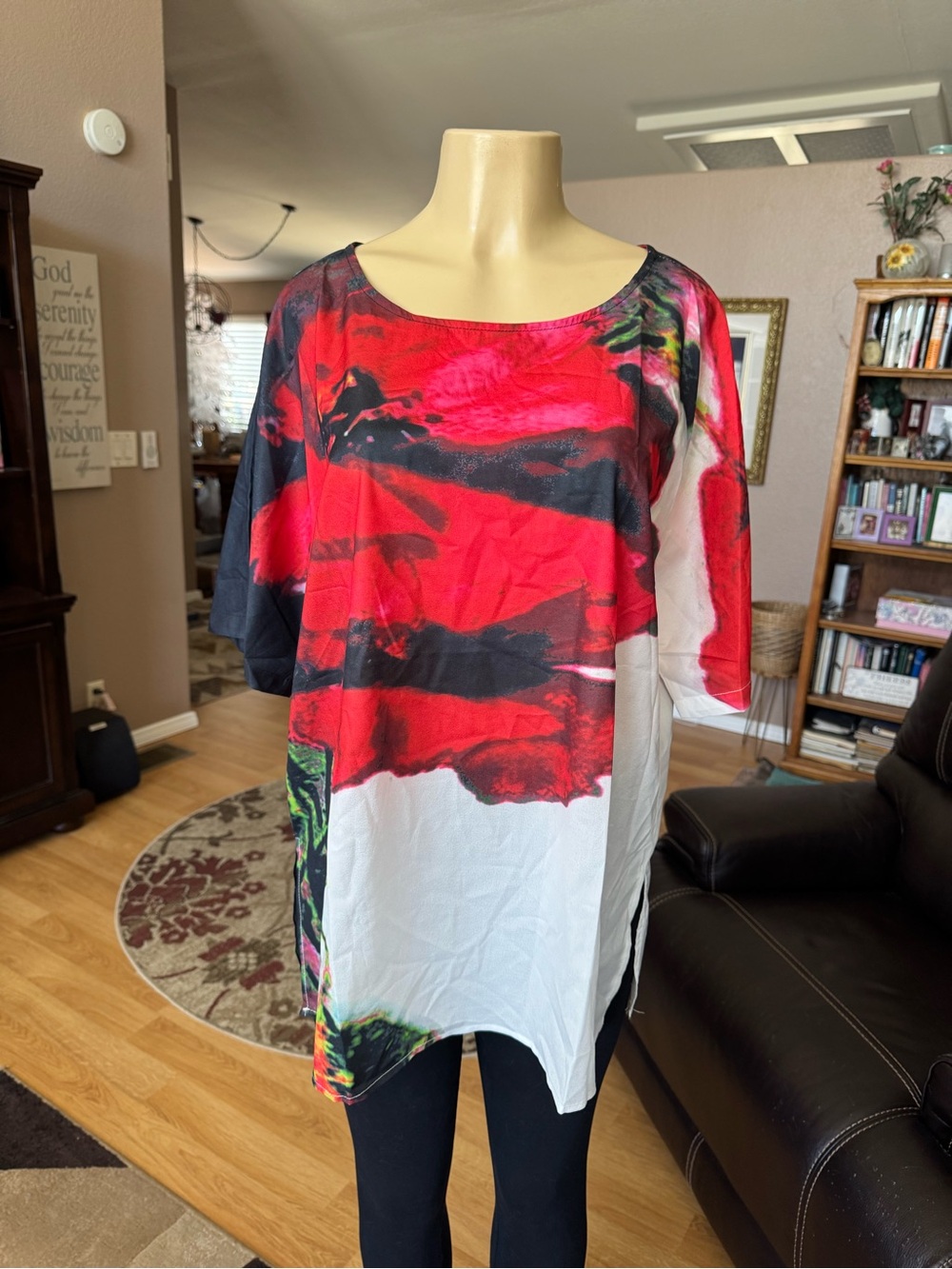 Boutique lightweight multicolored abstract relaxed fit blouse-size 2X - Picture 1 of 9